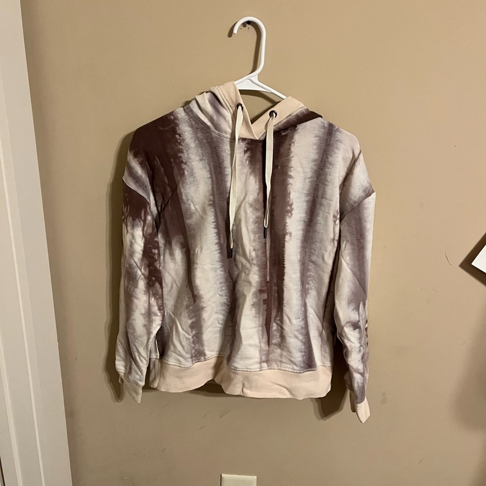Tie-Dye Hoodie in Brown and Cream